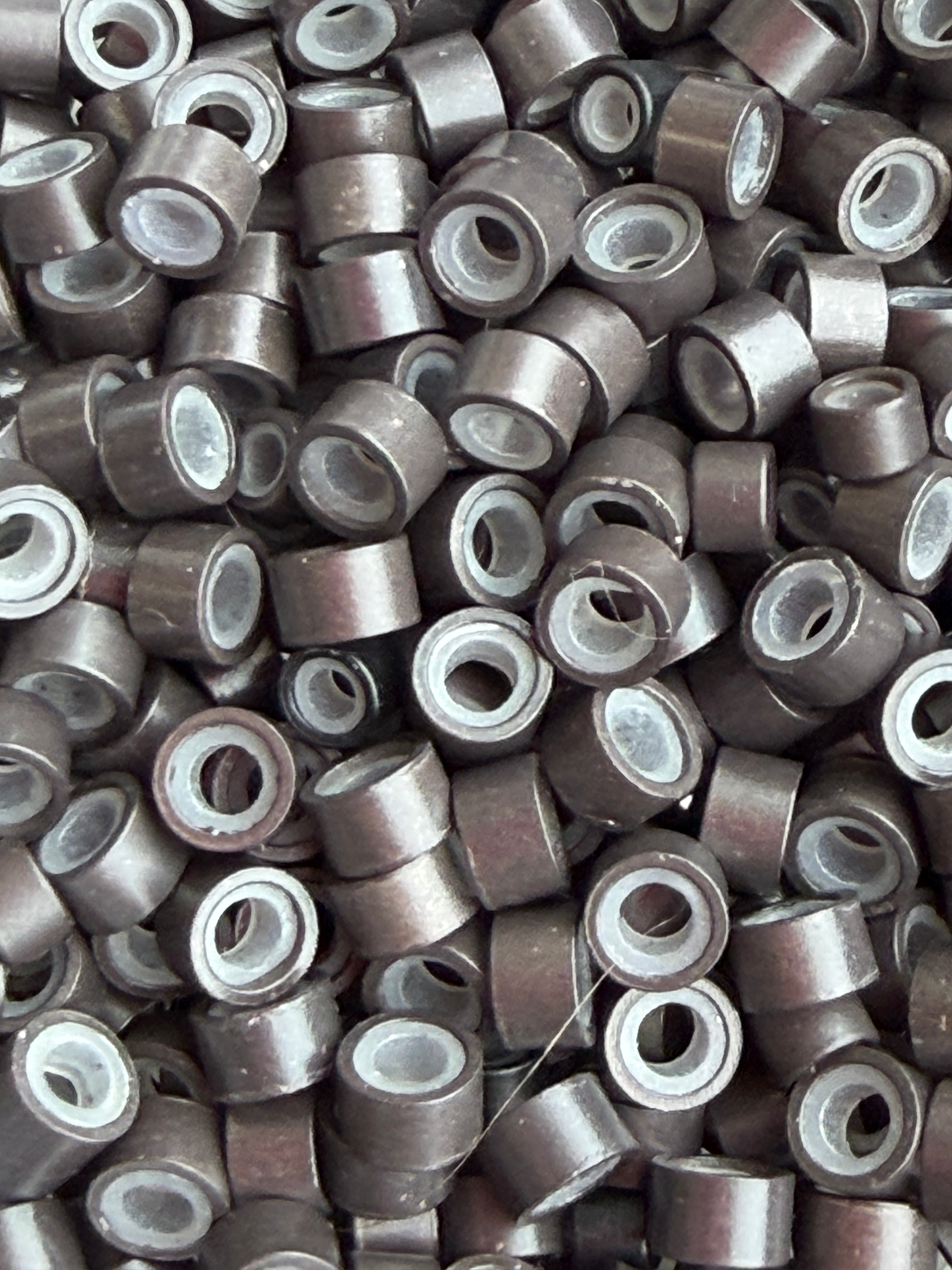 Dark Brown Silicone Lined Aluminum Beads