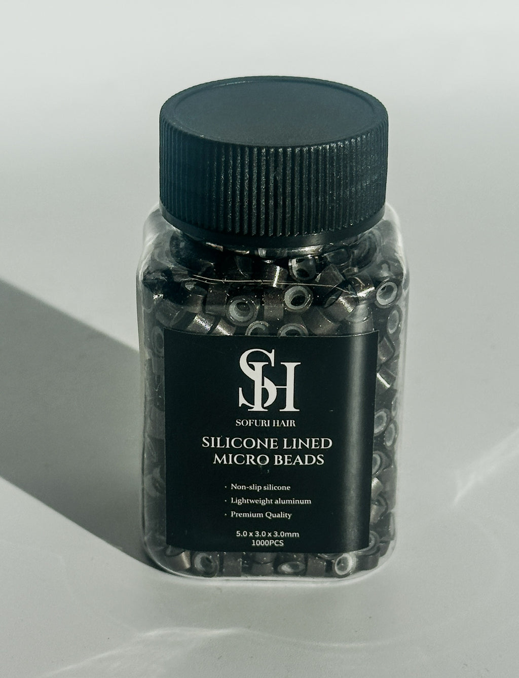 Dark Brown Silicone Lined Aluminum Beads