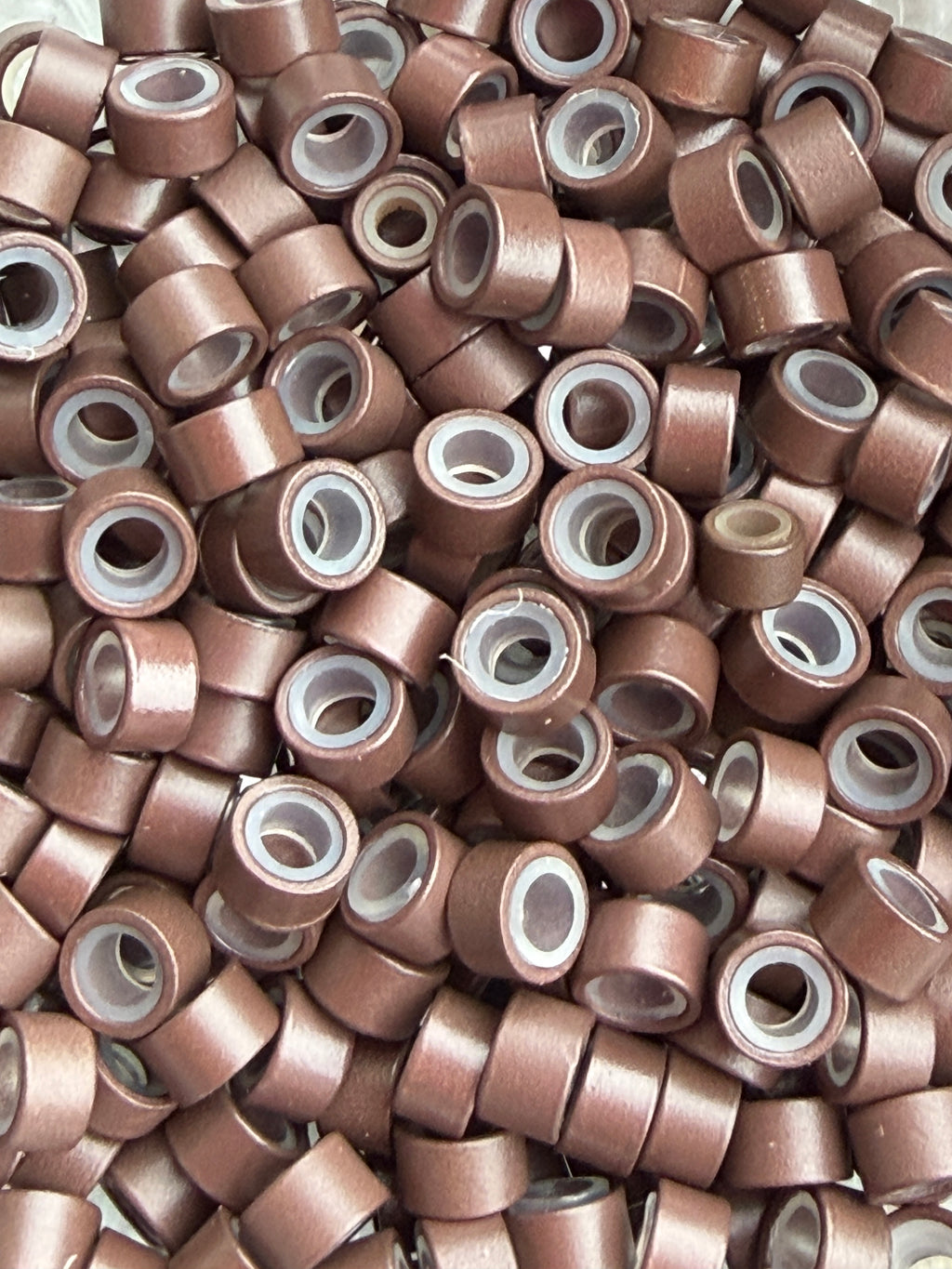 Medium Brown Silicone Line Aluminum Bead